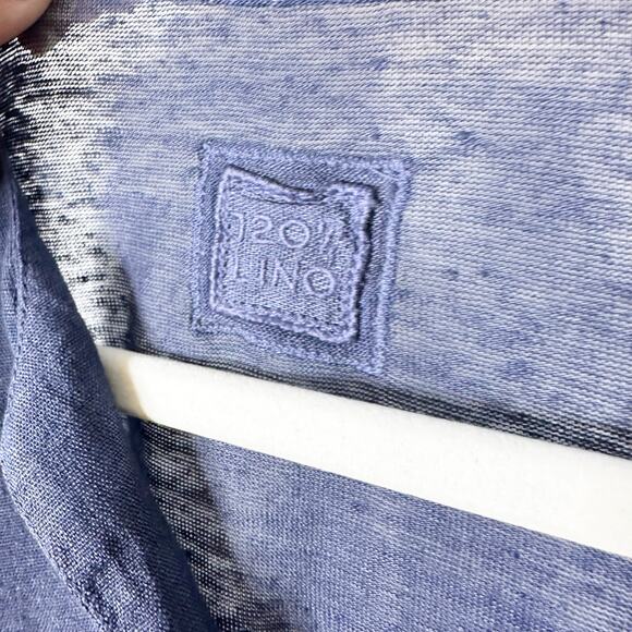 120% Lino Linen Navy Blue Top Womens Long Sleeve Lagenlook NO SIZE TAG READ‎ - Picture 3 of 3